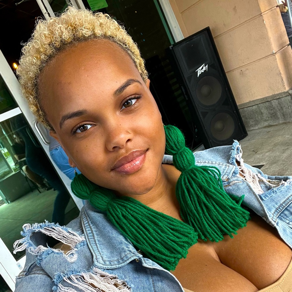 Kelly Green XL Tassel Earrings